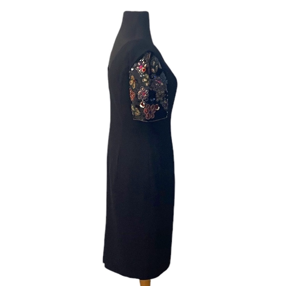 Nah Nah Vintage black dress with sequins Sleeves, Size‎ 6P - Picture 6 of 12